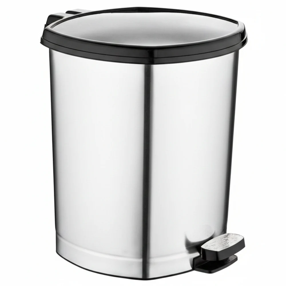 Alfa Hogar Papelera Pedal Bin Plástica Look Metal Slim 25Lt