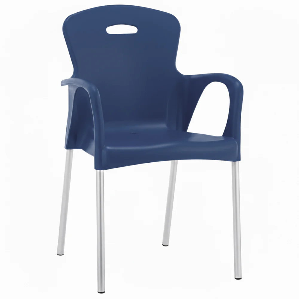 Alfa Hogar Silla Roma Con Patas Metálicas Color Azul