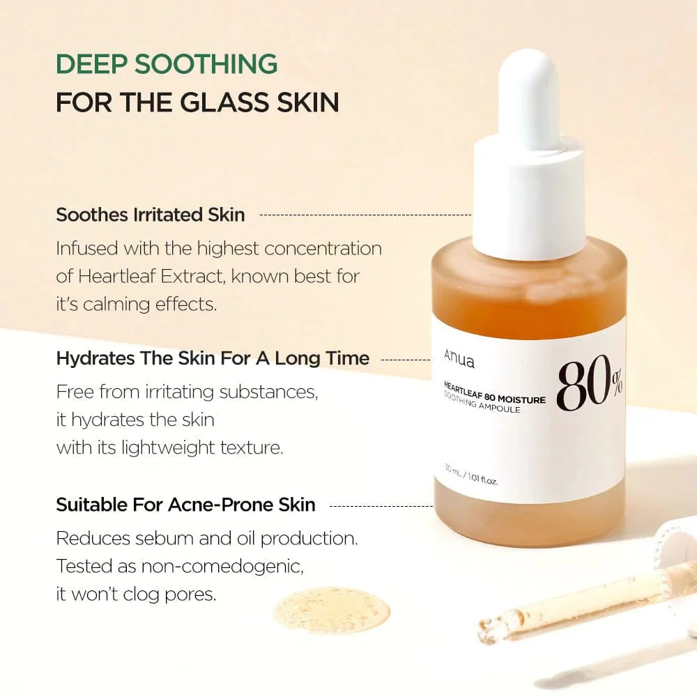 Anua Serum Heartleaf 80 Moisture Soothing Ampoule 80% 30ml - Image 3