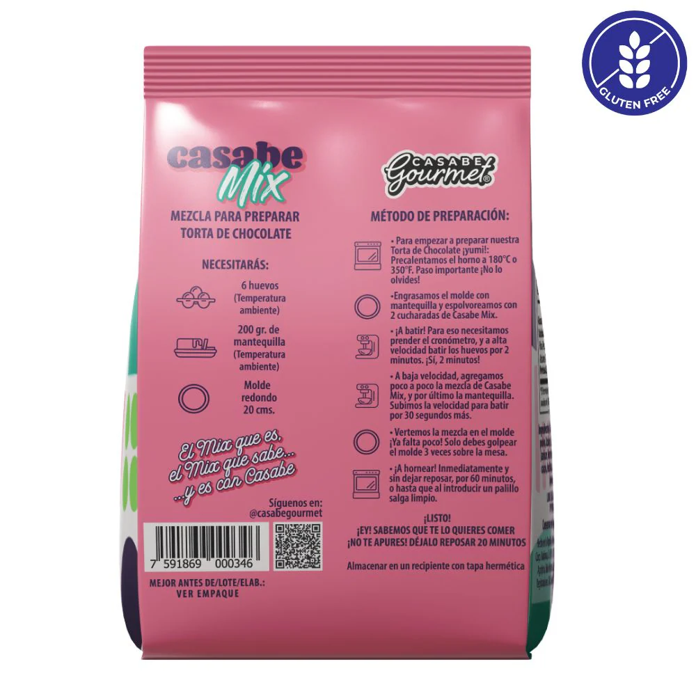 Casabe Gourmet Casabe Mix Torta de Chocolate Mezcla 570g - Image 4