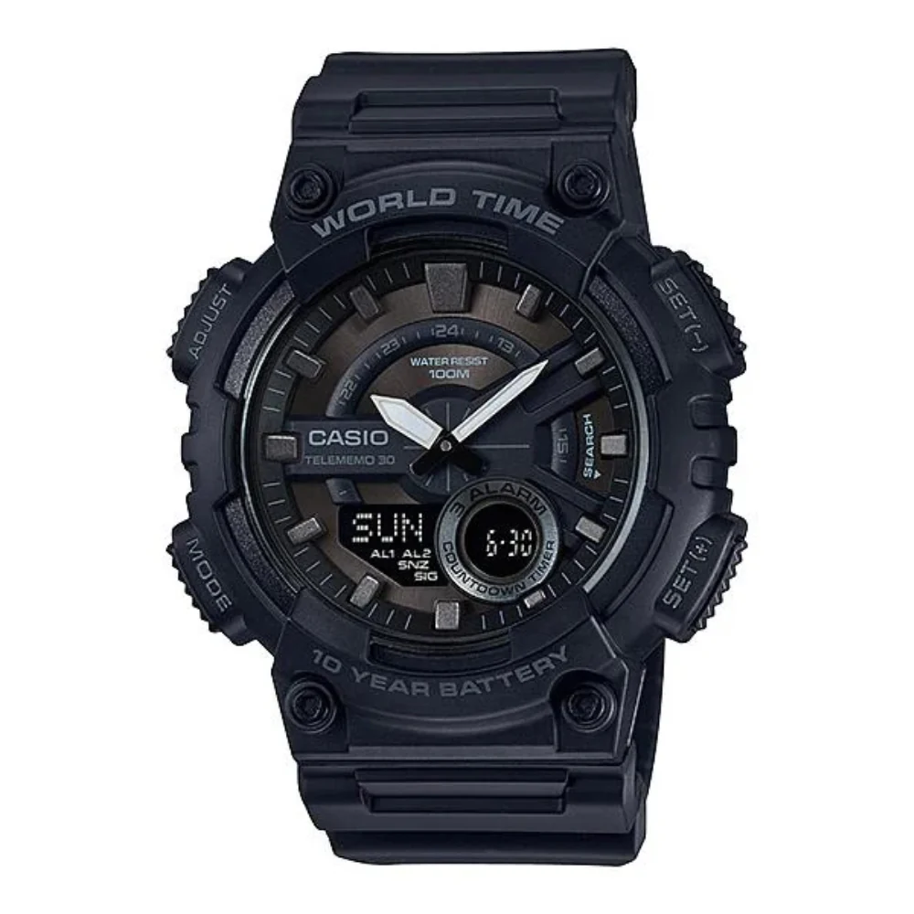 Casio Reloj Análogo Casual De Correa De Resina Para Caballeros