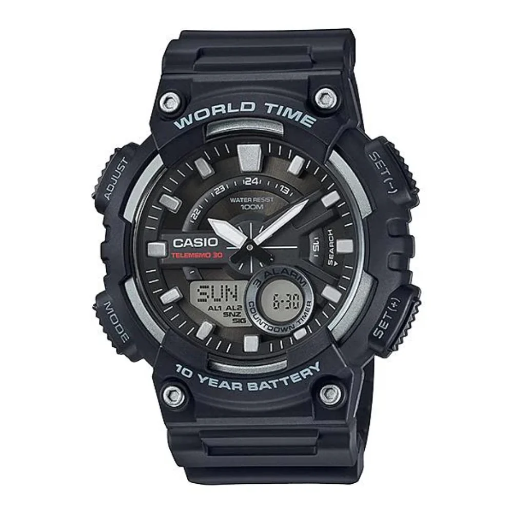 Casio Reloj Análogo Casual De Correa De Resina Para Caballeros