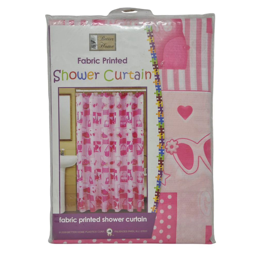Cortina Para Ducha Printed Fabric Shower Curtain  70" x 72" Diseño Rosa