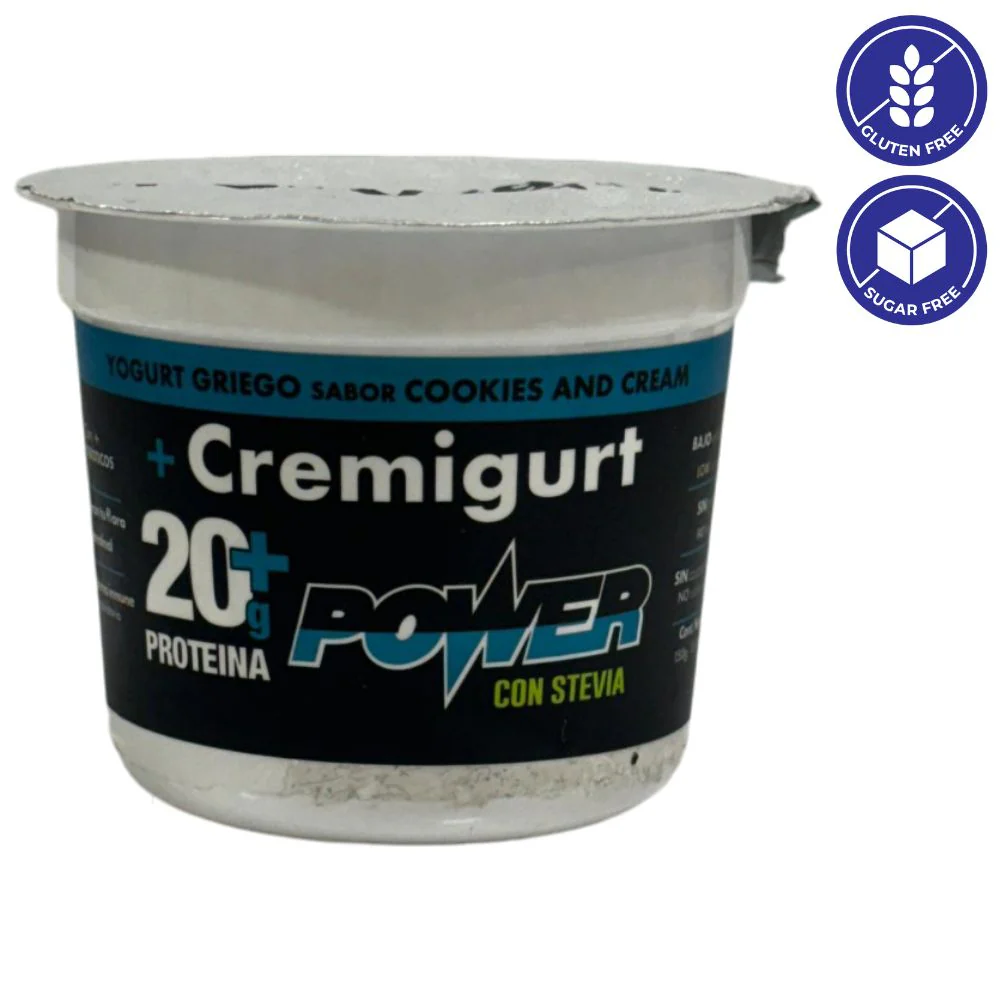 Cremigurt Yogurt Griego POWER Sabor Cookies & Cream 150g