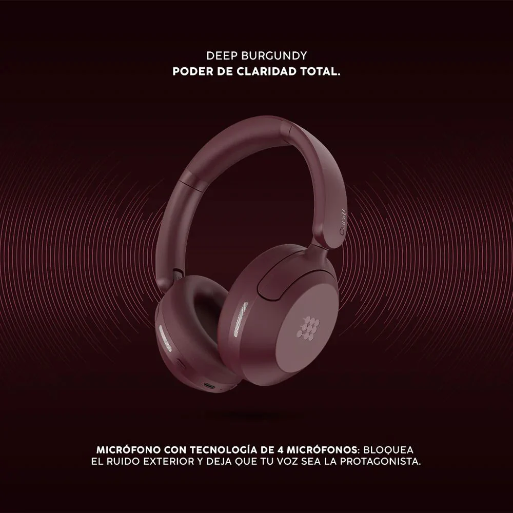 Cubitt Power Headphones – Cancelación de Ruido Híbrida y Sonido Inmersivo Deep Burgundy - Image 4