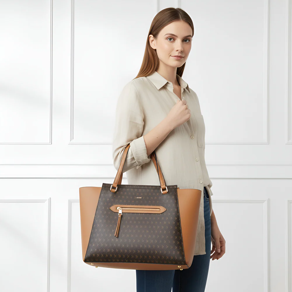 DKNY Cartera Chelsea Tote Logo Brown - Image 2