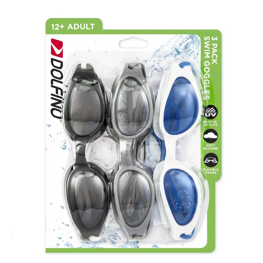 Dolfino 3 pack swin goggles 12+ Adult - Image 2