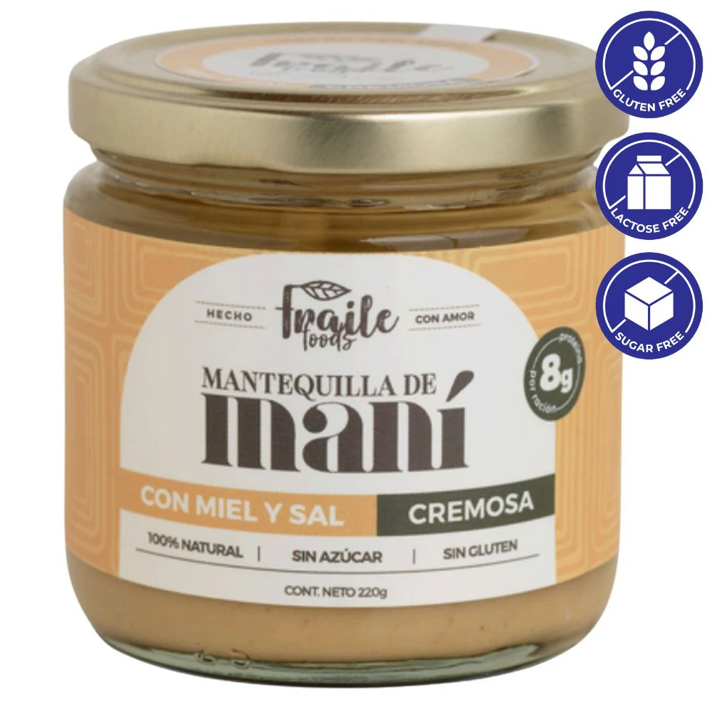 Fraile Foods Mantequilla de Mani Con Miel y Sal Cremosa 200g