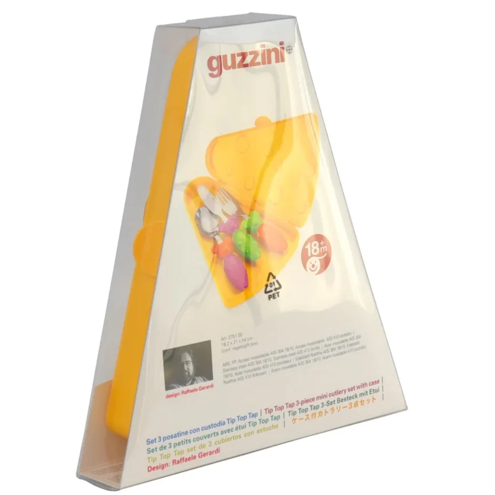 Guzzini Tip Top Tap-Bimbi Set De Mini Cubiertos De 3 Piezas Con Estuche - Image 3