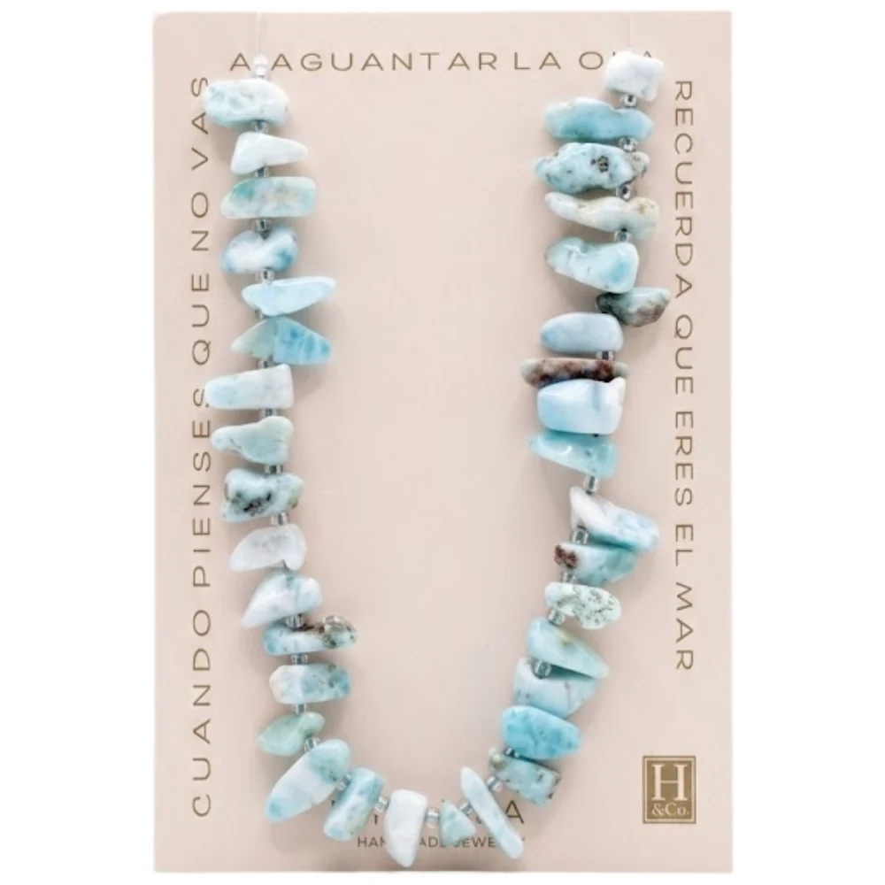 H&Co Collar Chispa Agata y Cuarzo Light Blue - Image 2