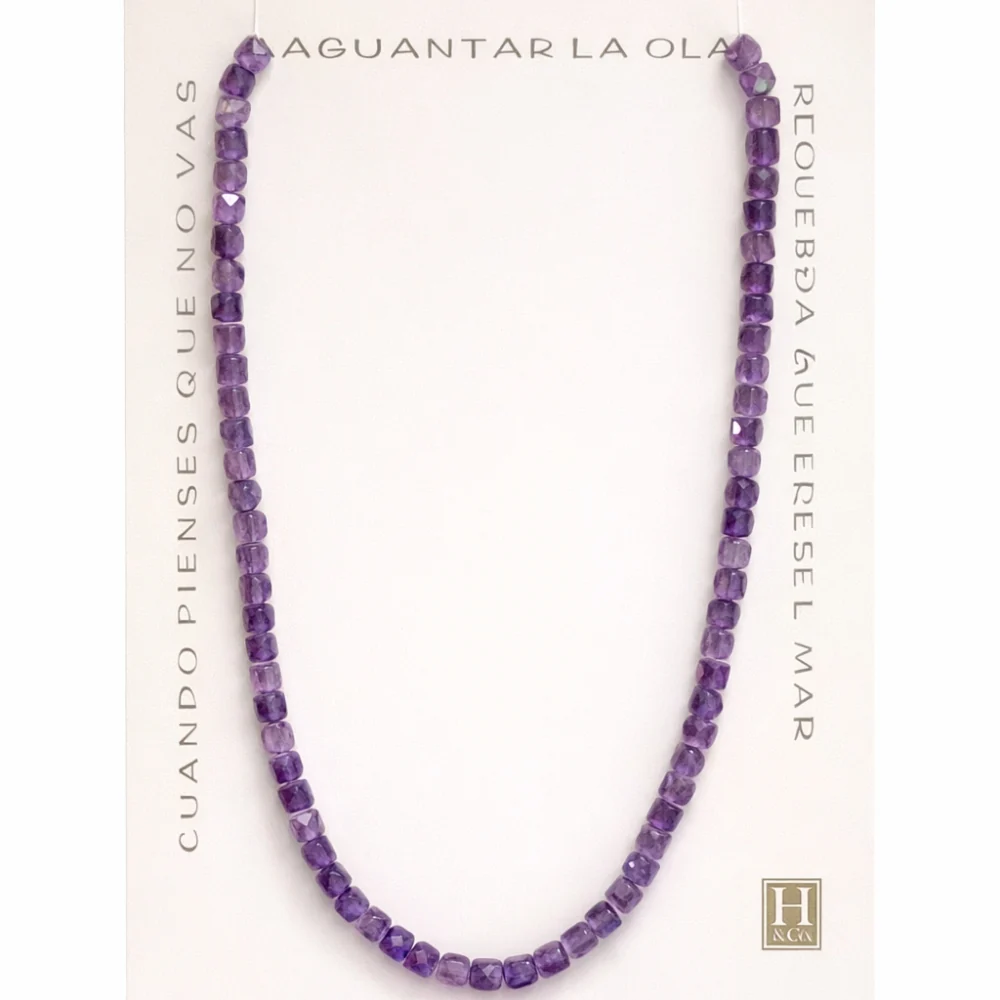 H&Co Collar Cubos de Agata y Cuarzo Purple - Image 2