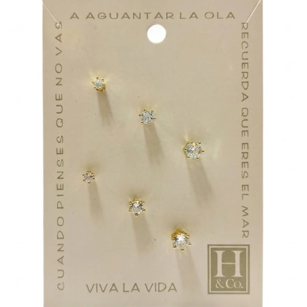 H&Co Trio de Zarcillos Diamante - Image 2