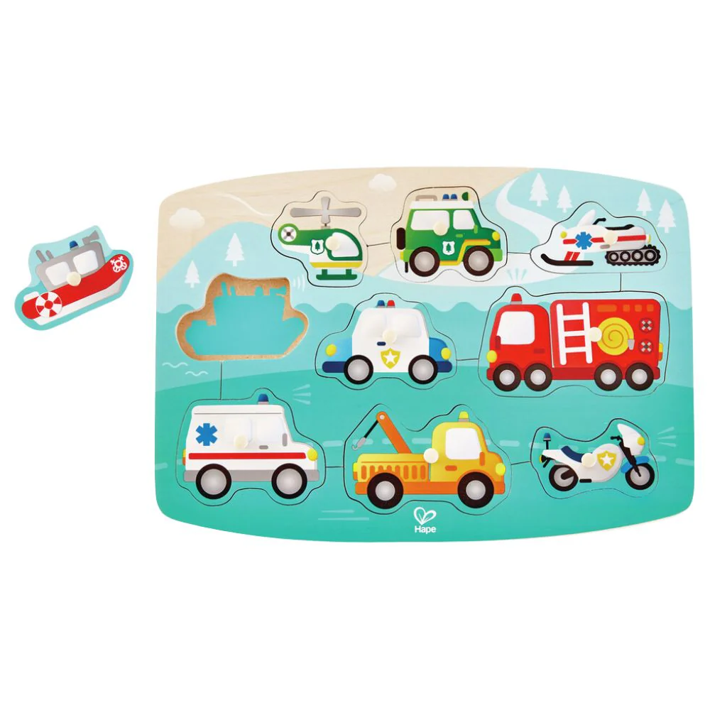 Hape Emergency Peg Puzzle 10 Pieces 24m+ - Image 2