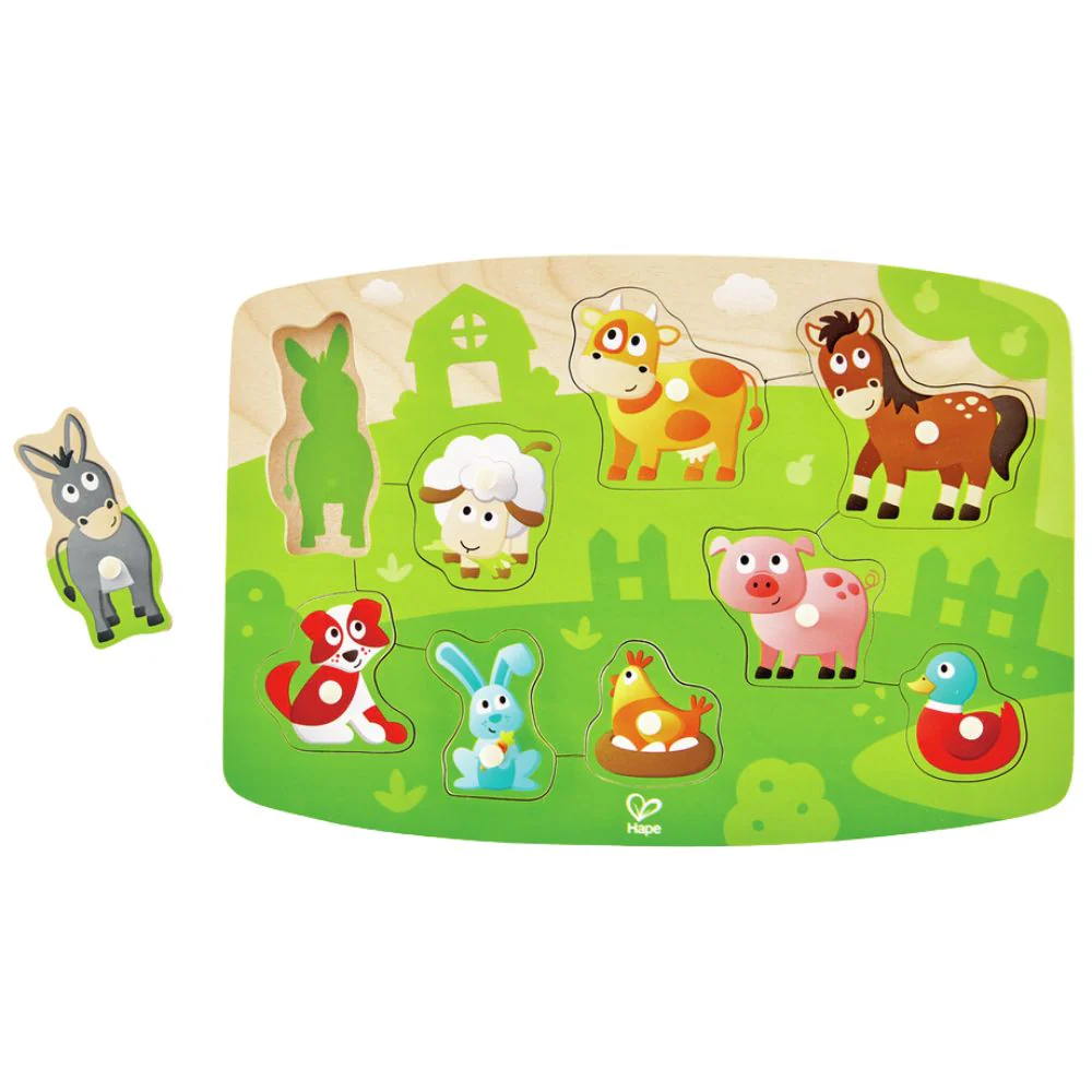 Hape Farmyard Peg Puzzle 10 Pieces 24m+ - Image 2