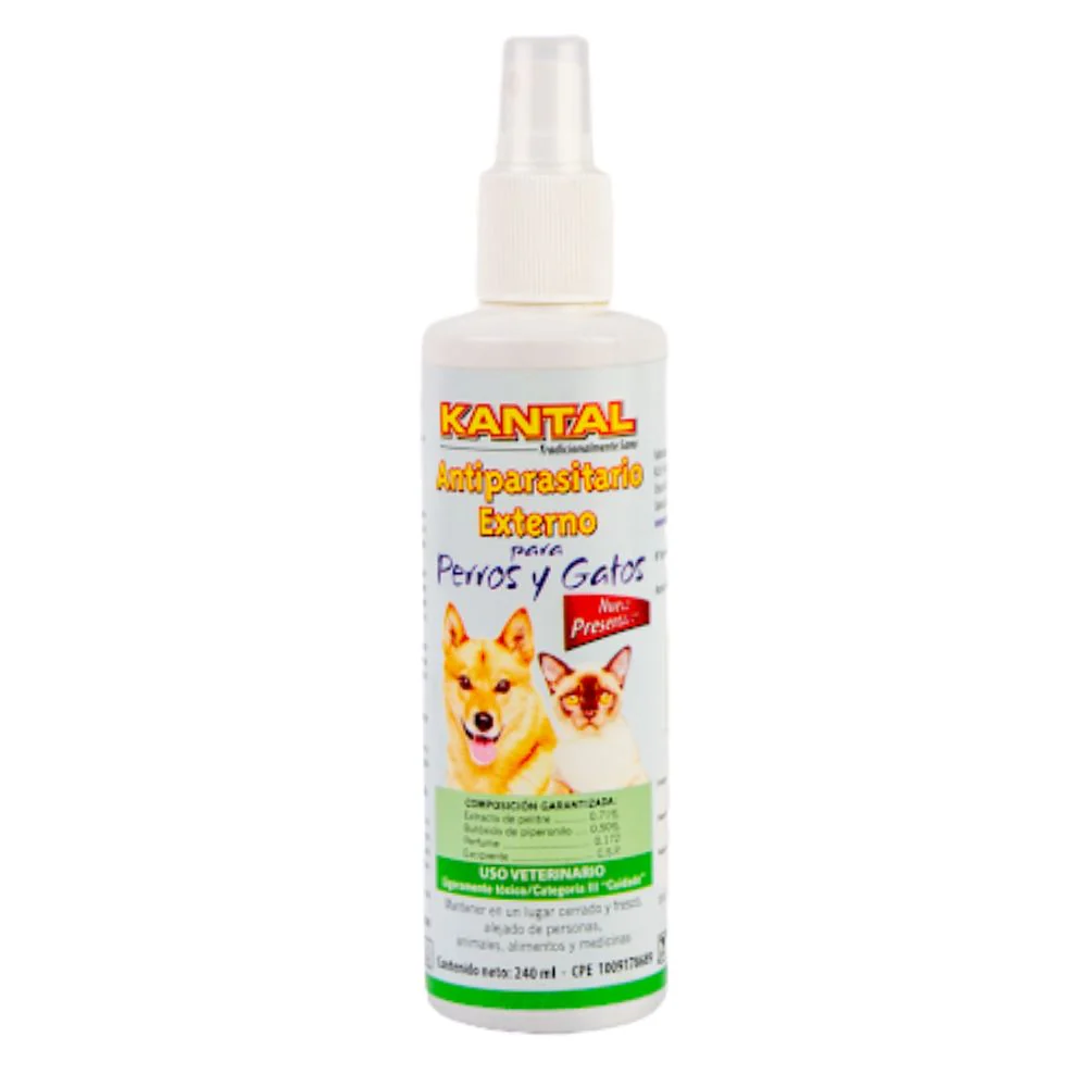 Kantal Antiparasitario Externo Para Perros y Gatos 240ml