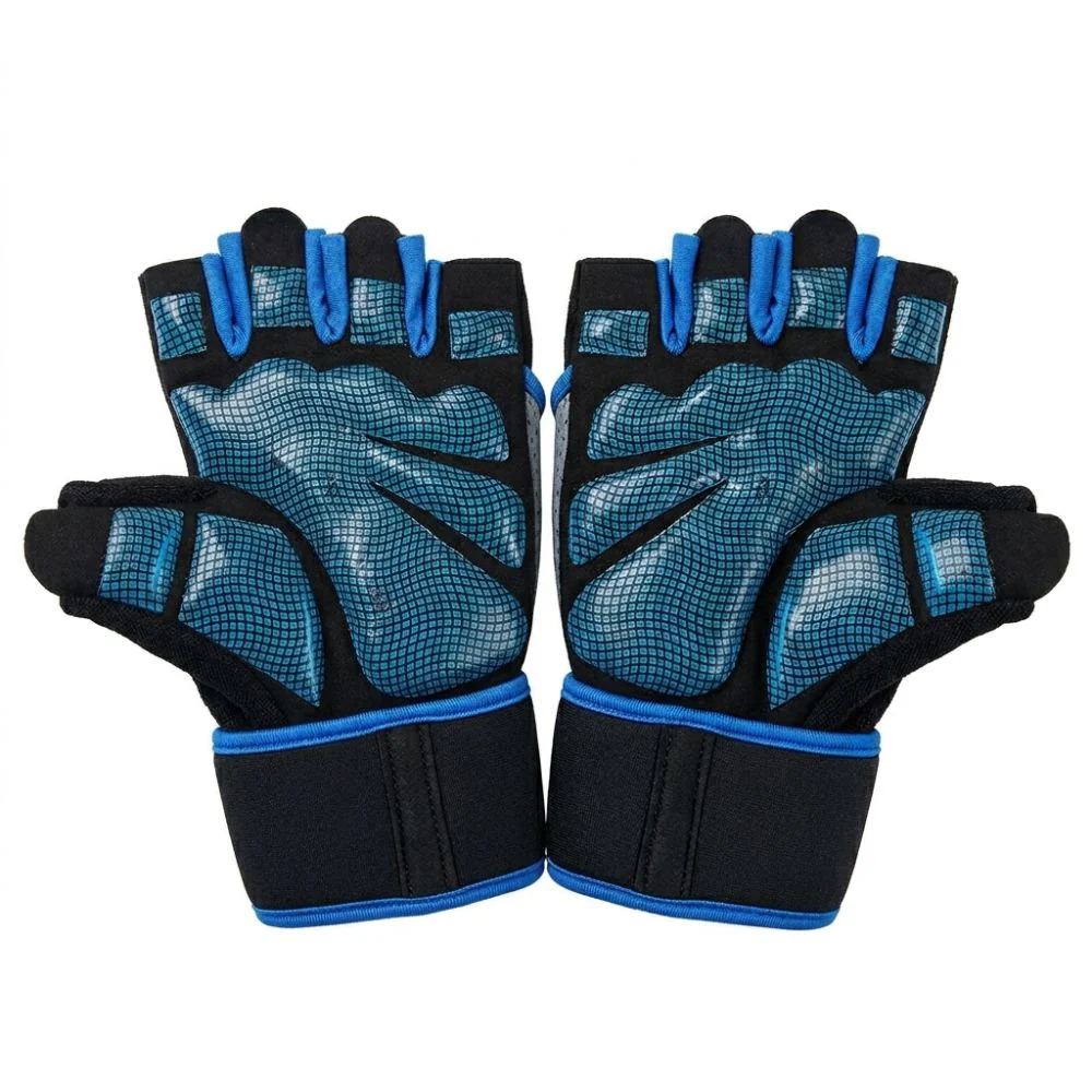 Kimbow Guantes Para Entrenamiento Cortos Negros Y Azul - Image 4