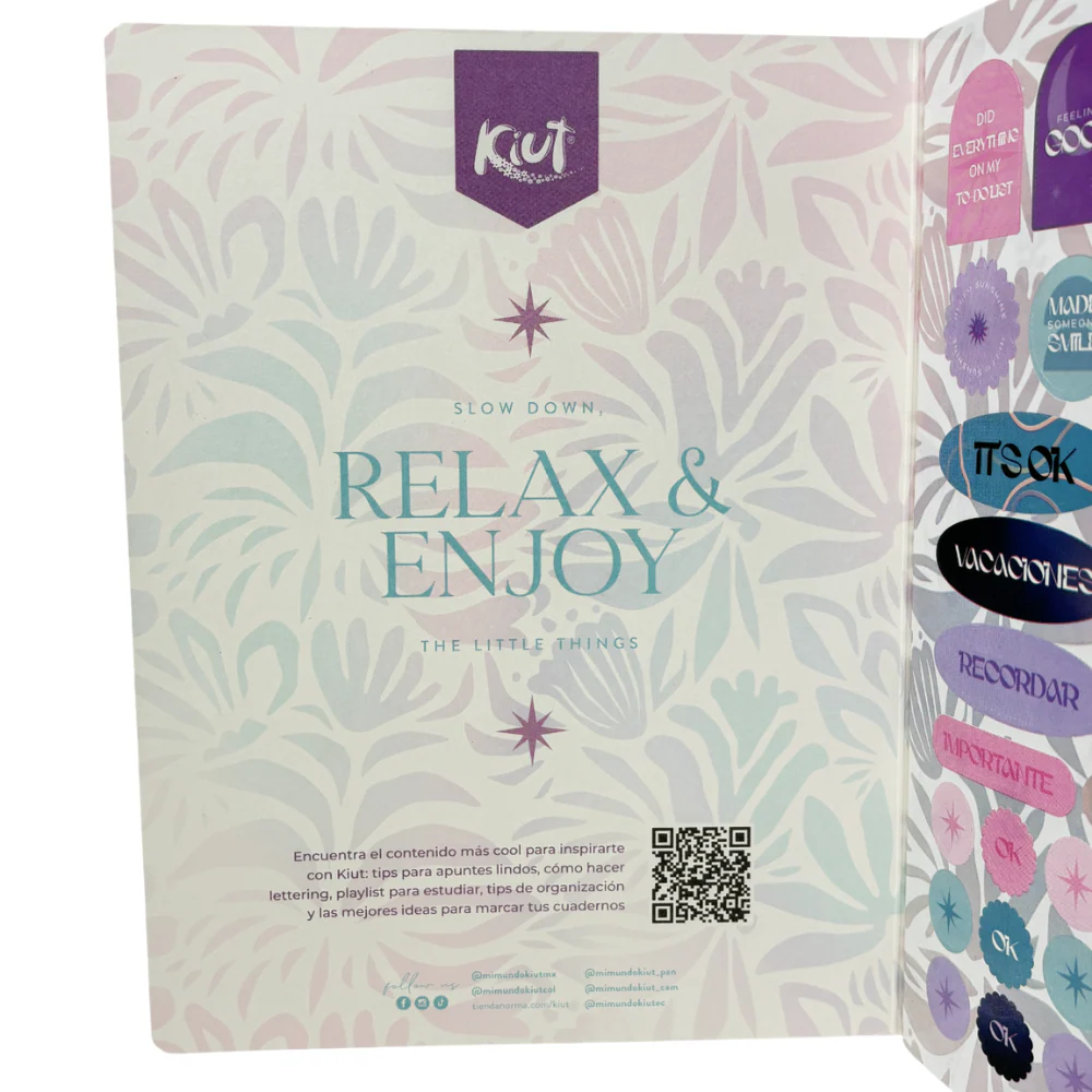 Kiut Cuaderno Cuadriculada 100 Hojas Con Sitckers Diseños Surtidos - Image 2