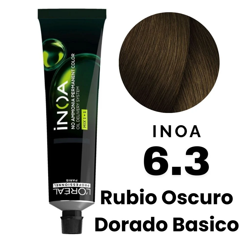 L'Oreal Tinte Inoa Profesional Nro.6.3 Rubio Oscuro Dorado Básico 60gr