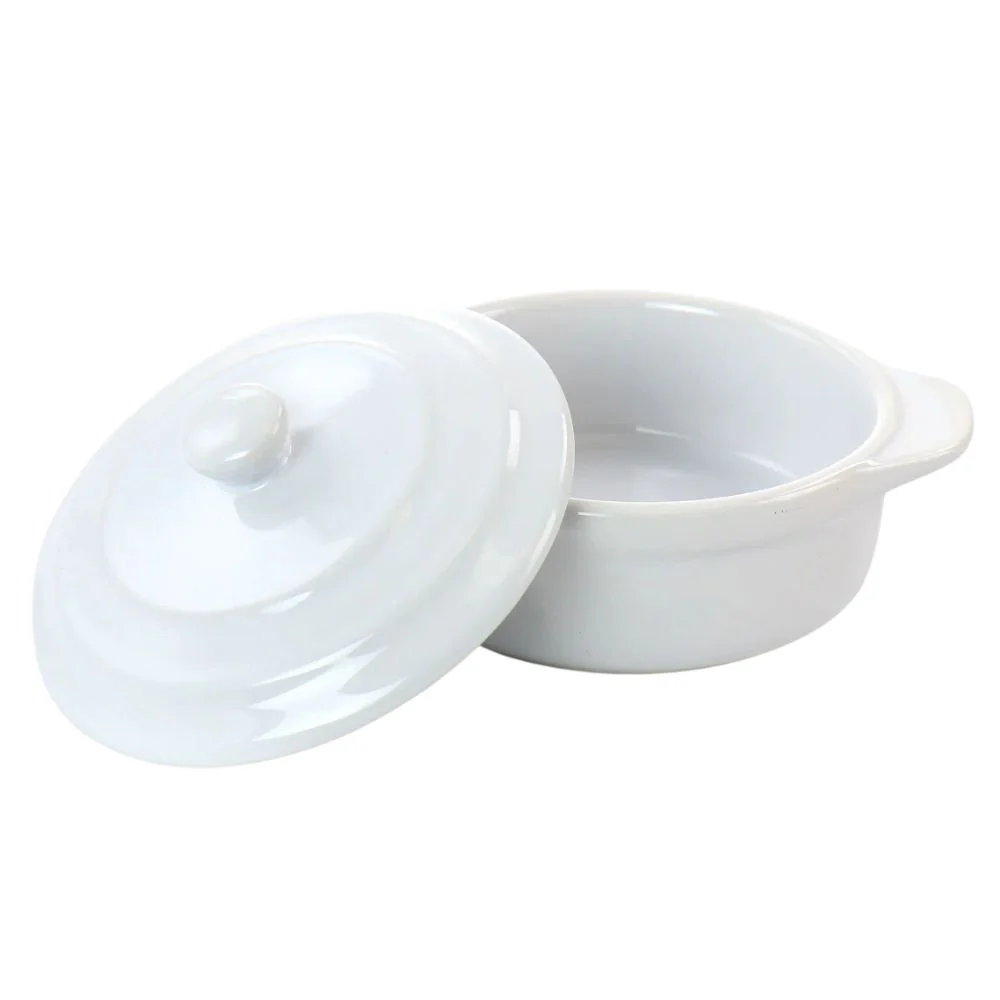 Martha Stewart Stoneware Caserola With Lid Color Blanco 12.7 cm - Image 2