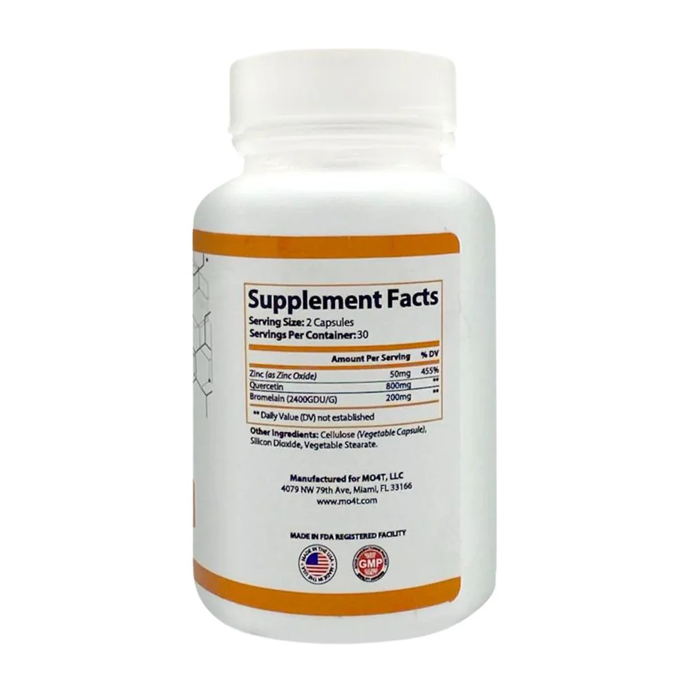 MO4T Quercetin with Zinc & Bromelain 60 Capsulas - Image 2