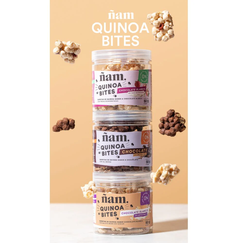 Ñam Quinoa Bites Chocolate con Sal Marina 50gr - Image 3