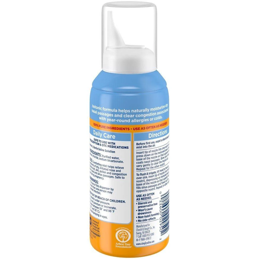 Nasal Mist Arm & Hammer Simply Saline 127gr - Image 2