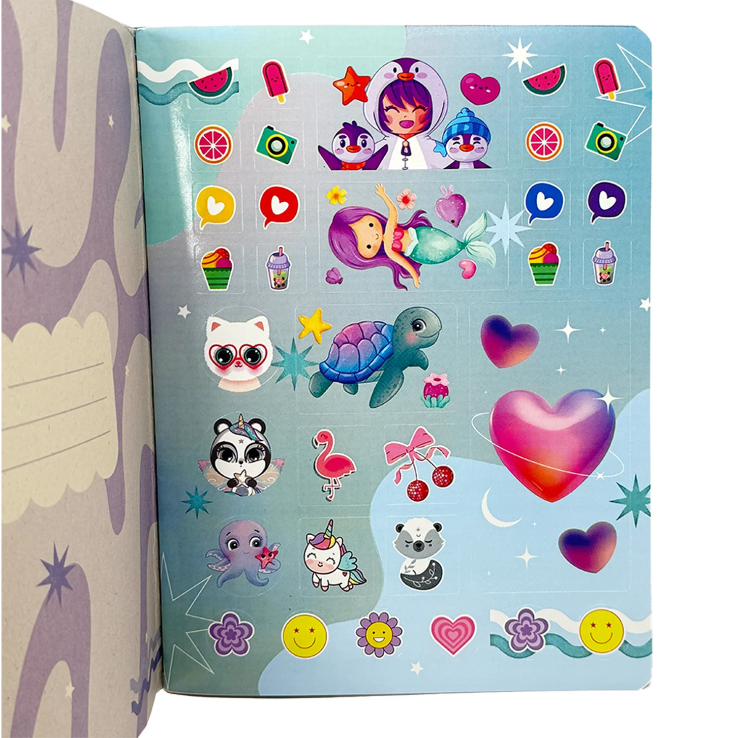 Norma Cuaderno Cosido Cuadriculado 100 Hojas Con Stickers Diseño No Rain No Flower - Image 2
