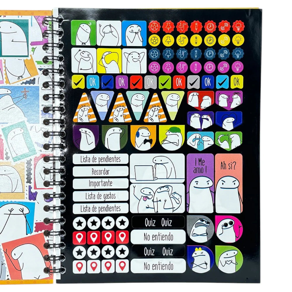 Norma Cuaderno Argollado Memes 4 Materias 100 Hojas Con stickers Diseños Surtidos - Image 4