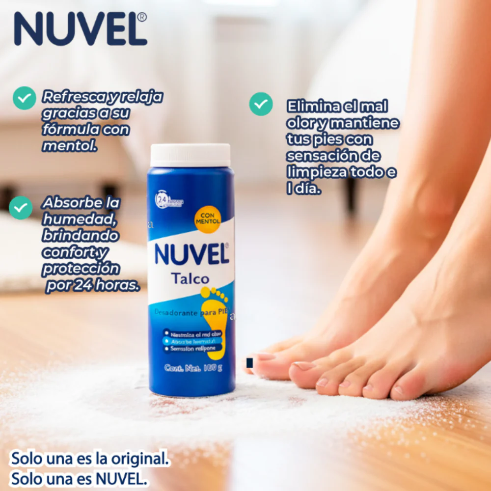 Nuvel Talco Desodorante Para Pies 100gr - Image 2