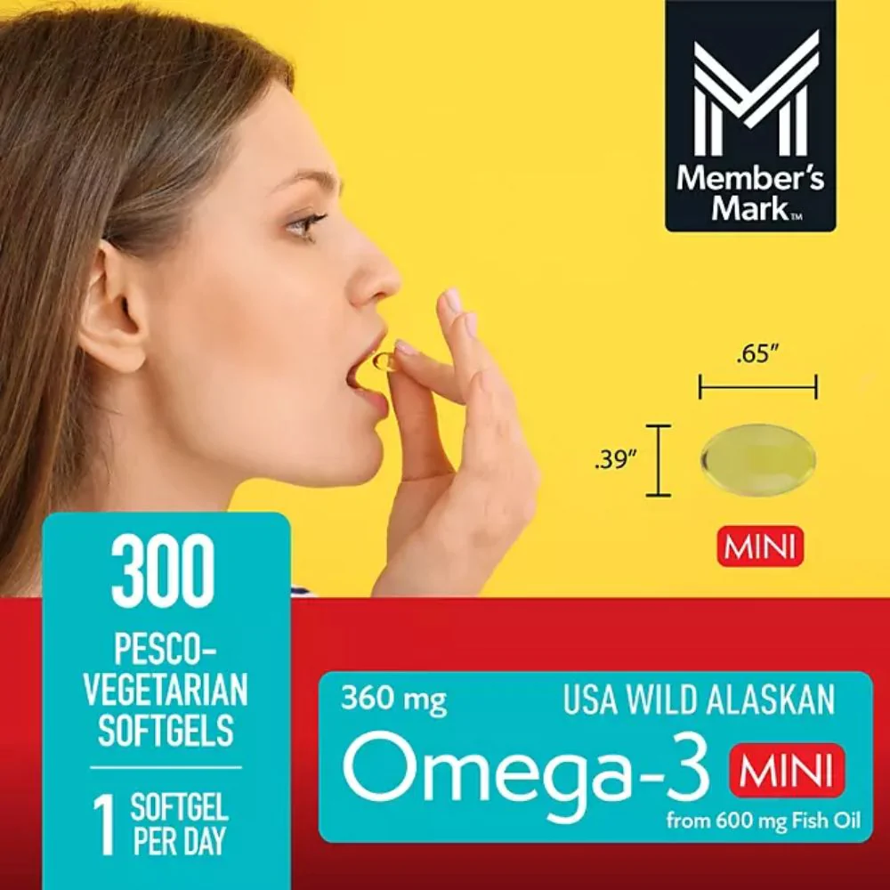 Omega-3 360mg 300 Pesco-Vegetarian Softgels Member’s Mark - Image 3