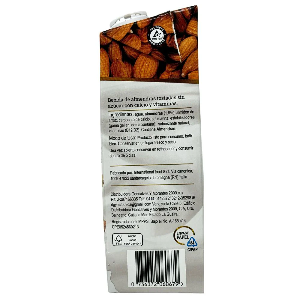 Pafia Leche de Almendras Sin Azucar 1 Lt - Image 4
