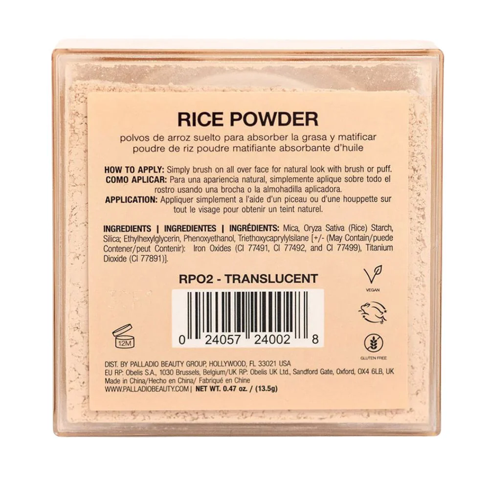 Palladio Rice Powder Translucent Oil-Absorbing Mattifying Powder 13.5gr - Image 3