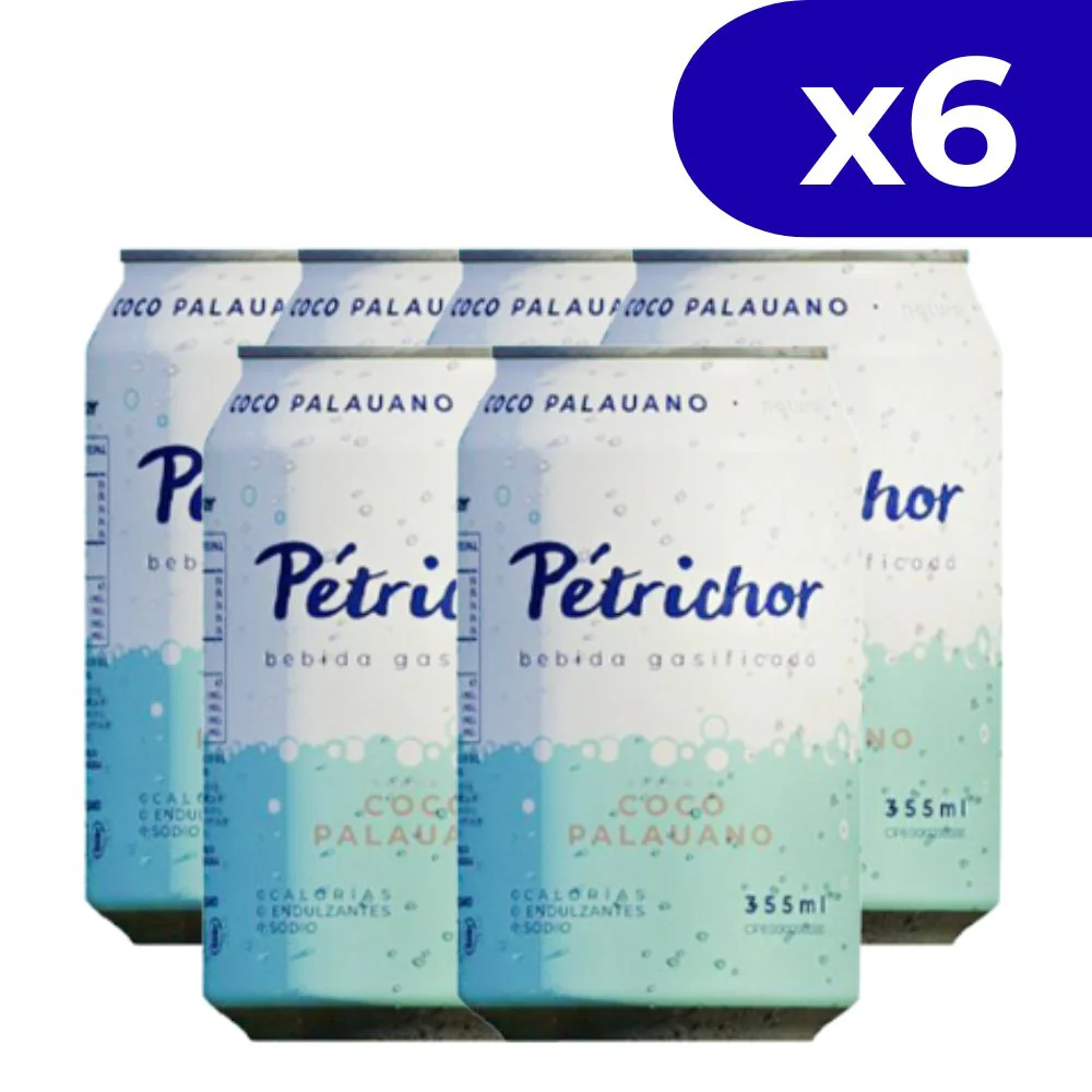 Petrichor Agua con Gas Sabor a Coco Palauano 355ml x 6 Und