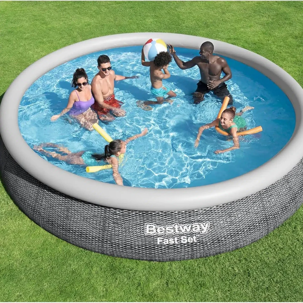 Bestway Piscina Inflable Redonda  Y Bomba De Filtrado Pool Fast Set 4.57m X 84cm - Image 2
