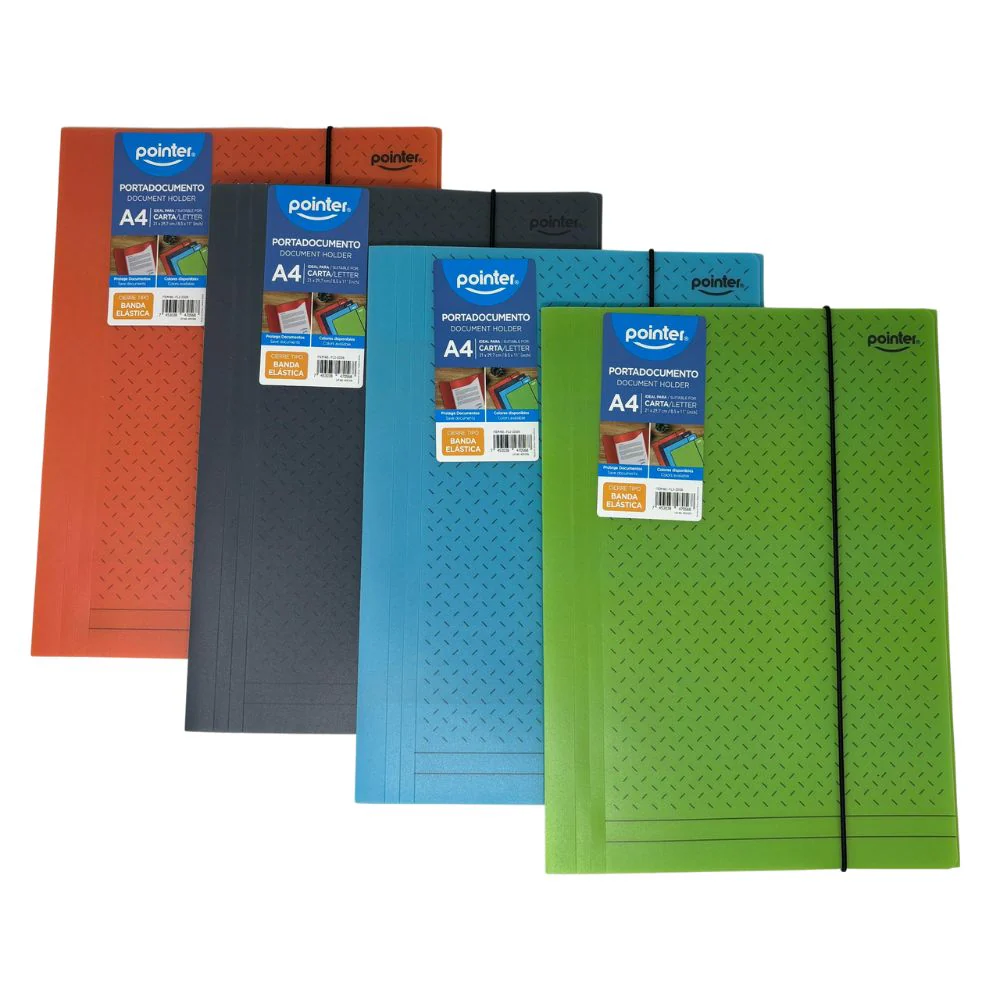 Pointer Carpeta Con Ligas Tamaño A4 Colores Surtidos