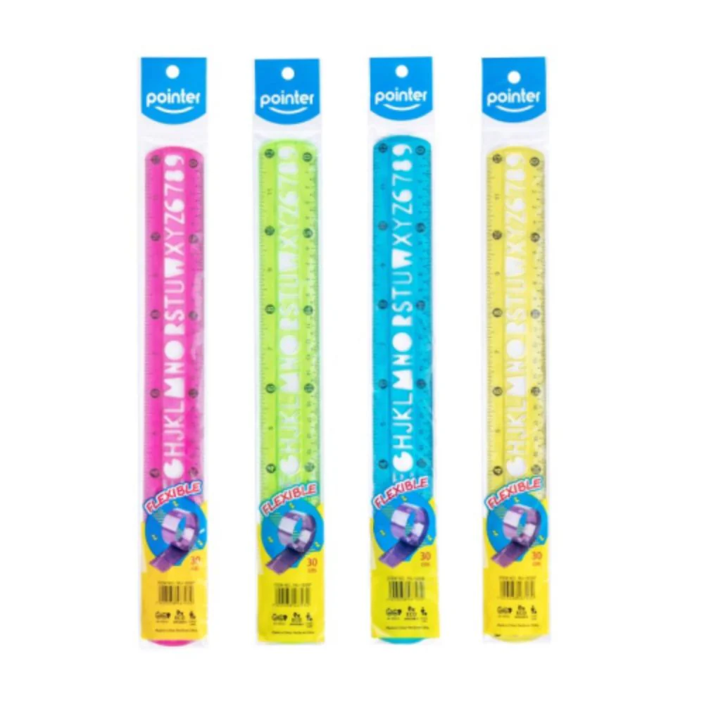 Pointer Regla Escolar Flexible Colores Varios 30cm
