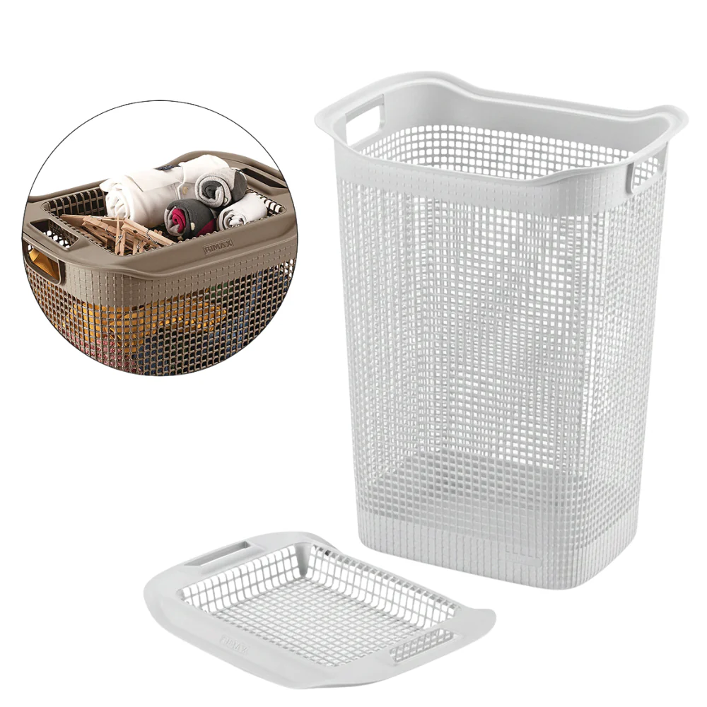 Alfa Hogar Rimax Cesta De Ropa Linum Blanca - Image 2