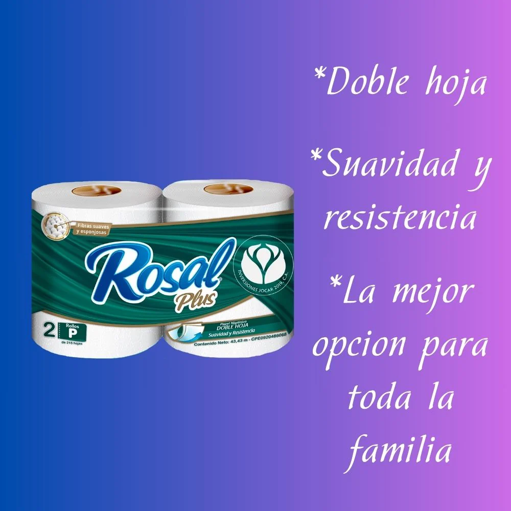 Rosal Plus Papel de Baño Verde 215 hojas 2 Rollos - Image 2