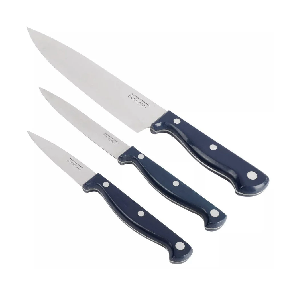 Set De Cuchillos Martha Stewart Cutlery Mango De Color Negro Set 3und