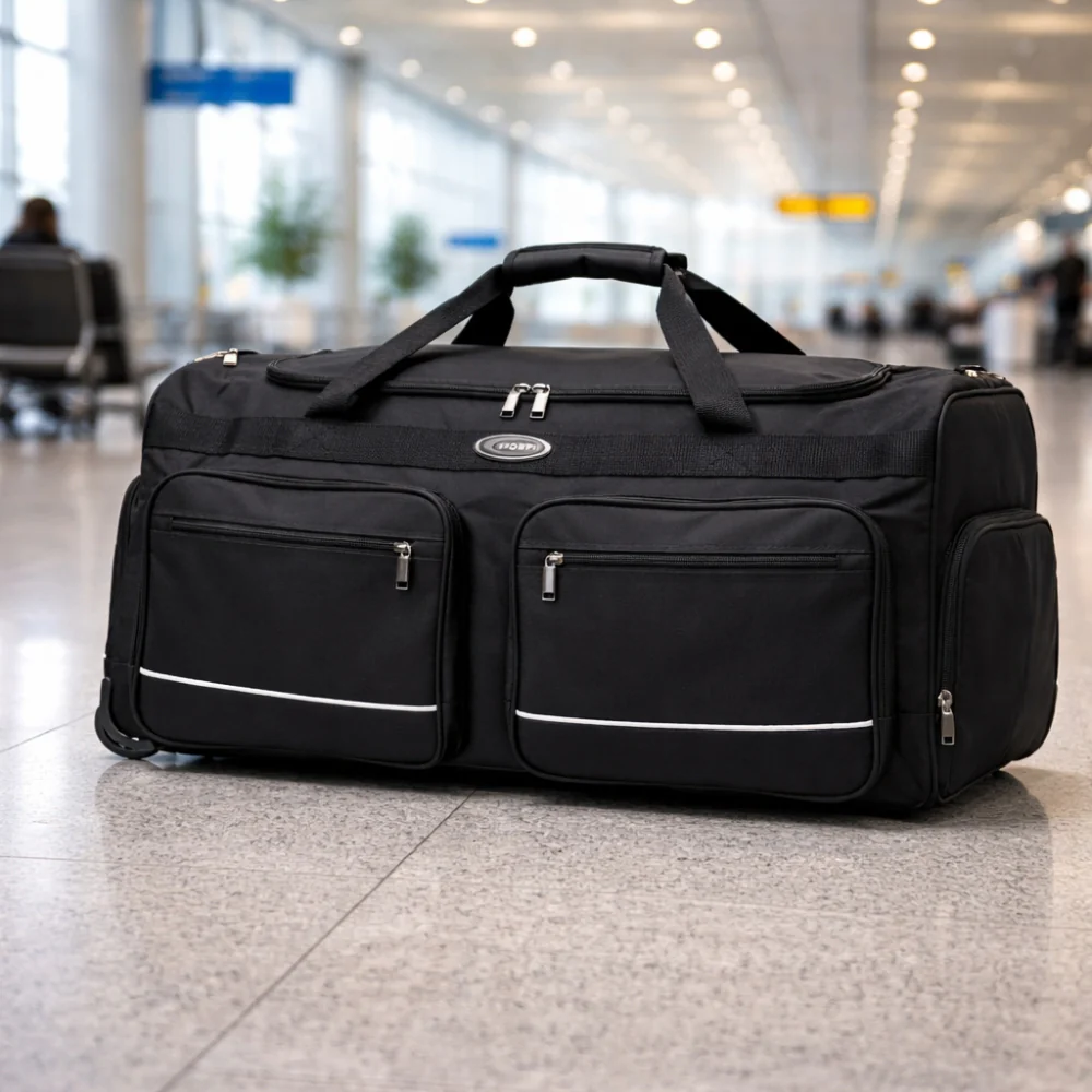 Sporfh Bolso Duffel Con Dos Ruedas Color Negro