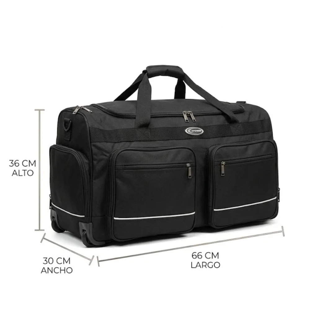 Sporfh Bolso Duffel Con Dos Ruedas Color Negro - Image 3