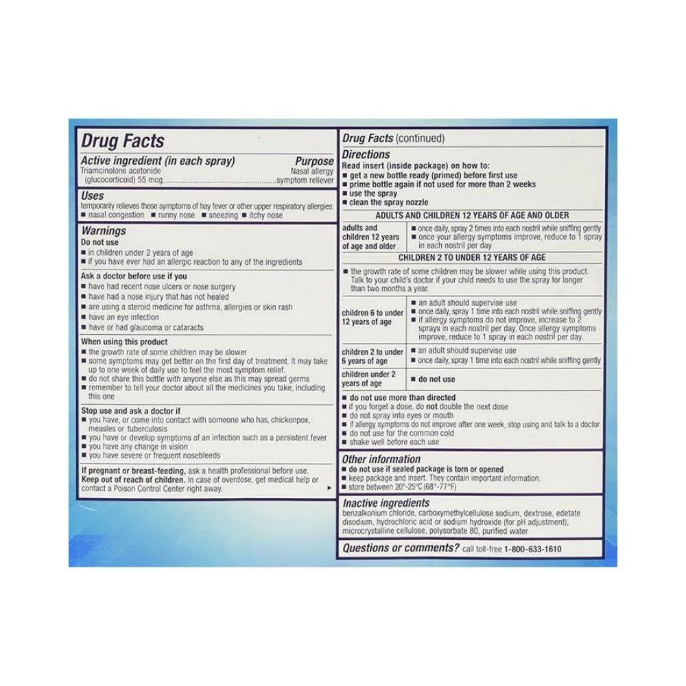 Nasacort Spray Nasal Allergy 24 Horas 120 Sprays 16.9ml - Image 3