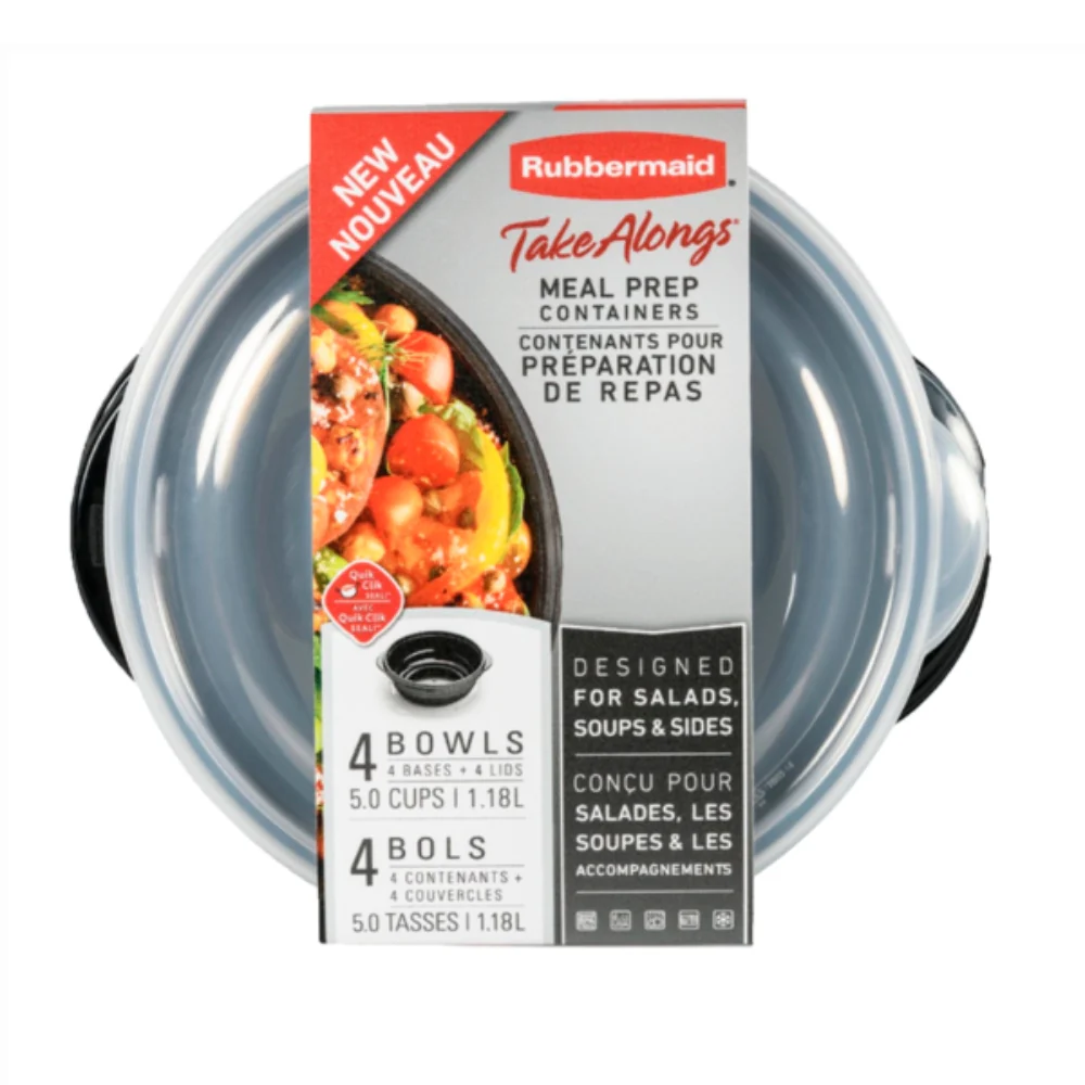 Rubbermaid Take Alongs Set De Envases 8 Piezas Negro 1.182ml - Image 4