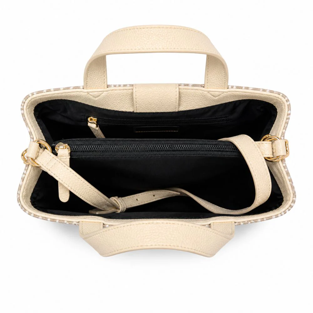 Tommy Hilfiger Cartera Satchel Beige & White - Image 3