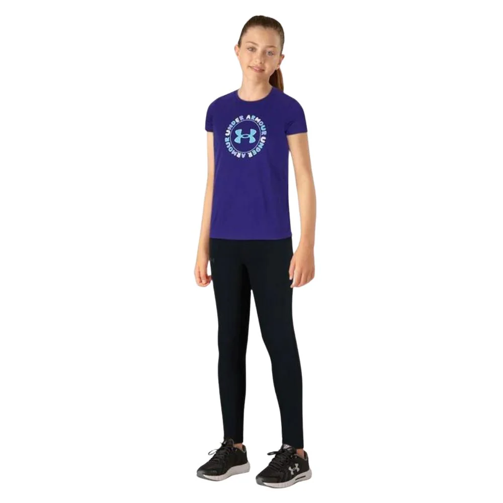 Under Armour Franela Manga Corta Tech™ Print  Wordmark Para Niñas - Image 3