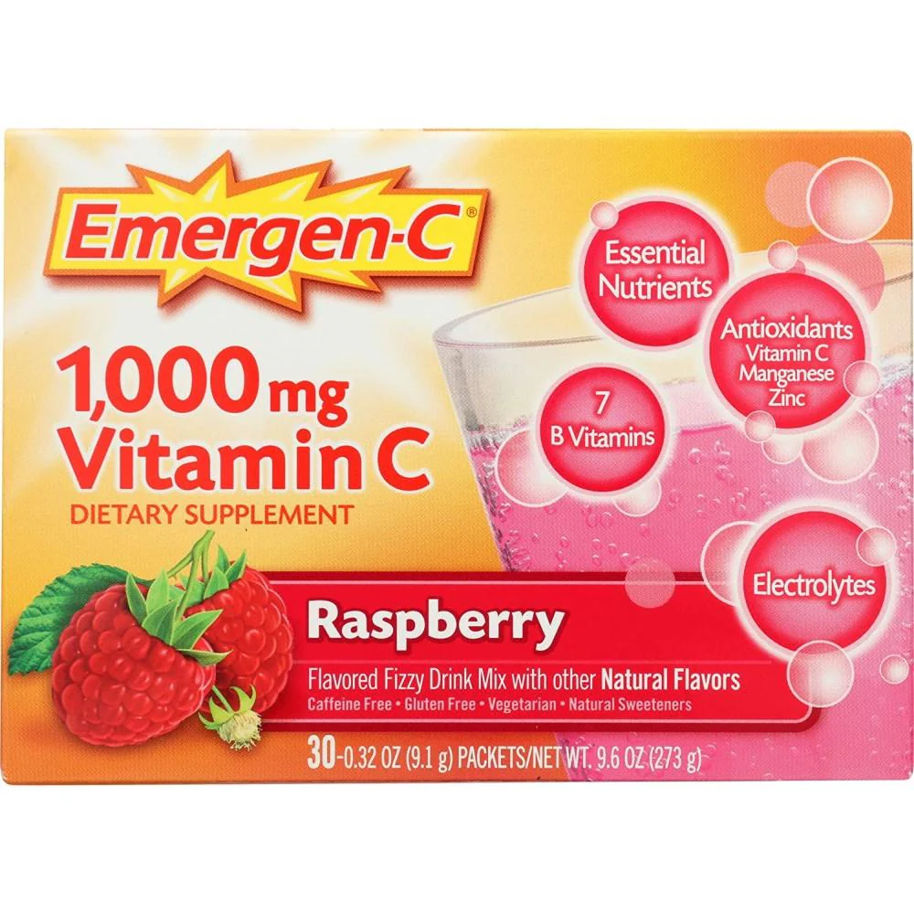 Vitamina C Emergen-C 1000mg 30 Sobres Raspberry