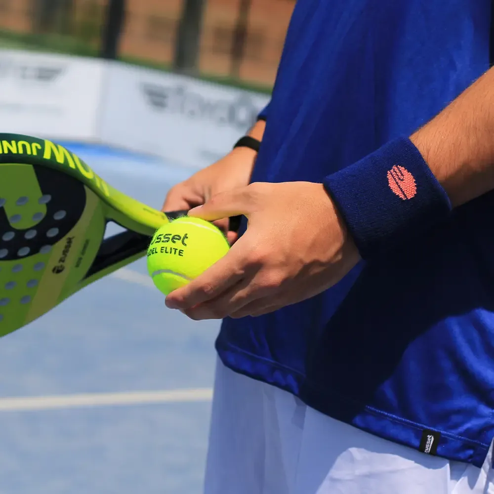Zusset Muñequeras Cortas 2pk Para Padel Azul/Coral 8-8cm - Image 3